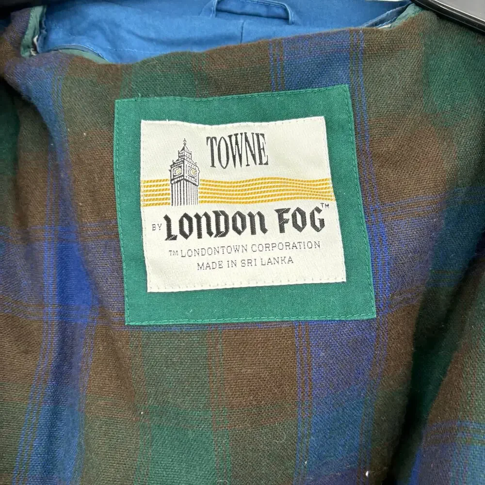 Vintage Mens London Fog Towne Blue Full Zip Lined Ski Puffer Coat Size XL‎